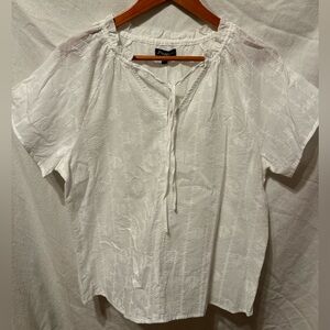 Flag & Anthem Women’s White Cotton Blouse Small NWT